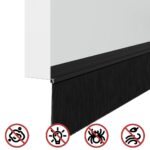 vidaXL Samolepiace tesnenia dverí s kefou 6 pcs Čierna 100 cm – Obrázok 8