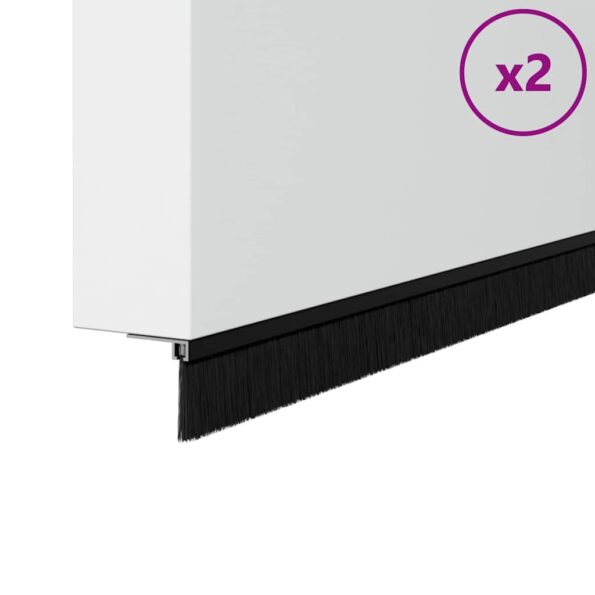 vidaXL Samolepiace tesnenia dverí s kefou 2 pcs Čierna 100 cm – Obrázok 2