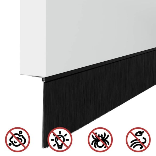 vidaXL Samolepiace tesnenia dverí s kefou 2 pcs Čierna 100 cm – Obrázok 9