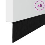 vidaXL Samolepiace tesnenia dverí s kefou 6 pcs Čierna 100 cm – Obrázok 2