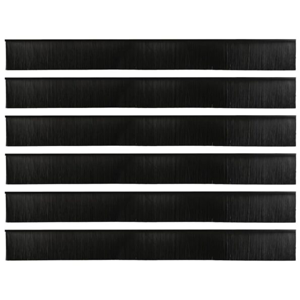 vidaXL Samolepiace tesnenia dverí s kefou 6 pcs Čierna 100 cm – Obrázok 5