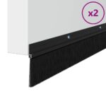 vidaXL Kefkové tesnenia na dvere s montážou na skrutky 2 pcs Čierna – Obrázok 3