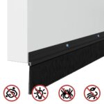 vidaXL Kefkové tesnenia na dvere s montážou na skrutky 2 pcs Čierna – Obrázok 9