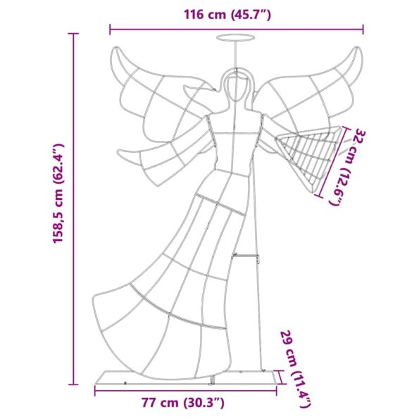 vidaXL Osvetlený uhol Teplá biela 116 x 29 x 158.5 cm Polyester – Obrázok 12