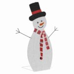 vidaXL Osvetlená rodina snehuliakov 3 pcs Teplá biela Polyester – Obrázok 8