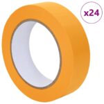 vidaXL Pásky na maliarske maskovanie 24 pcs Žltá 25mm x 50m Papier – Obrázok 2