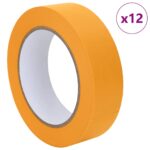 vidaXL Pásky na maliarske maskovanie 12 pcs Žltá 30mm x 50m Papier – Obrázok 2