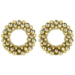 vidaXL Vianočné guľové vence 2 pcs Zlatá 33 x 33 x 7 cm Polystyrén – Obrázok 2