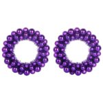 vidaXL Vianočné guľové vence 2 pcs Fialová 33 x 33 x 7 cm Polystyrén – Obrázok 2