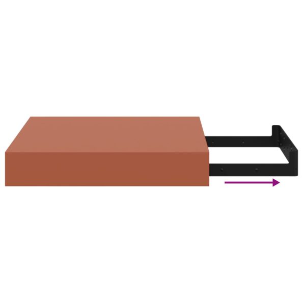 vidaXL Stenná polica 4 pcs Červená 23 x 23,5 x 4 cm Kompozitné drevo – Obrázok 12