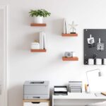 vidaXL Stenná polica 4 pcs Červená 23 x 23,5 x 4 cm Kompozitné drevo – Obrázok 4