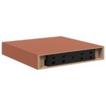 vidaXL Stenná polica 4 pcs Červená 23 x 23,5 x 4 cm Kompozitné drevo – Obrázok 8