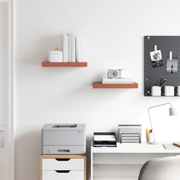 vidaXL Stenná polica 2 pcs Červená 40 x 23,5 x 4 cm Kompozitné drevo – Obrázok 4