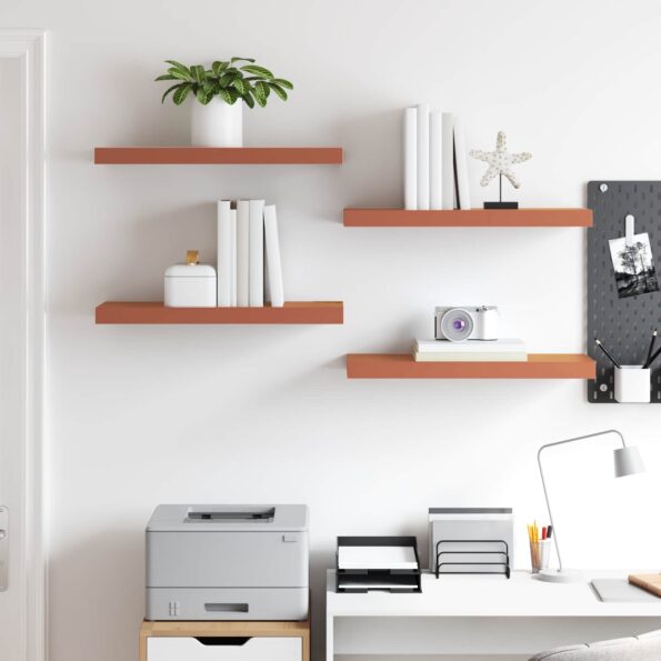 vidaXL Stenná polica 4 pcs Červená 50 x 23 x 4 cm Kompozitné drevo – Obrázok 4