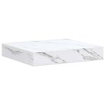 vidaXL Stenná polica Biely mramor 23 x 23,5 x 4 cm Kompozitné drevo – Obrázok 2