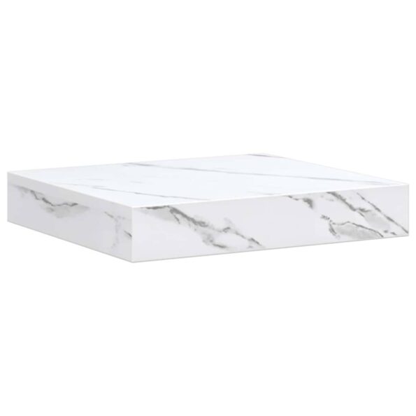 vidaXL Stenná polica Biely mramor 23 x 23,5 x 4 cm Kompozitné drevo – Obrázok 2