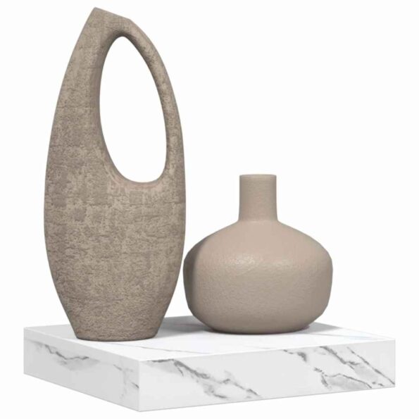 vidaXL Stenná polica Biely mramor 23 x 23,5 x 4 cm Kompozitné drevo – Obrázok 3