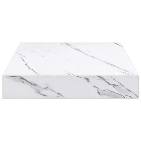 vidaXL Stenná polica Biely mramor 23 x 23,5 x 4 cm Kompozitné drevo – Obrázok 6