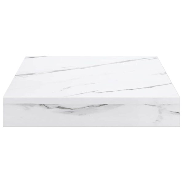 vidaXL Stenná polica Biely mramor 23 x 23,5 x 4 cm Kompozitné drevo – Obrázok 7
