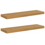 vidaXL Stenná polica 2 pcs Béžová 80 x 23,5 x 4 cm Kompozitné drevo – Obrázok 2
