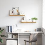 vidaXL Stenná polica 2 pcs Béžová 80 x 23,5 x 4 cm Kompozitné drevo – Obrázok 4