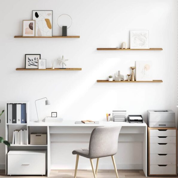 vidaXL Stenná polica 4 pcs Hnedá 100 x 9 x 3 cm Kompozitné drevo – Obrázok 4