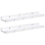 vidaXL Stenná polica 2 pcs Biely mramor 40 x 9 x 3 cm Kompozitné drevo – Obrázok 2