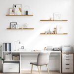 vidaXL Stenná polica 4 pcs Béžová 100 x 9 x 3 cm Kompozitné drevo – Obrázok 4