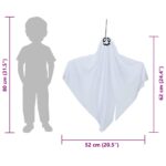 vidaXL Visiaci duch na Halloween 3 pcs Biela 52 x 62 cm Polyester – Obrázok 7