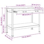 vidaXL Pracovný stôl Čierny 114 x 54 x 91 cm Spracované drevo a kov – Obrázok 10
