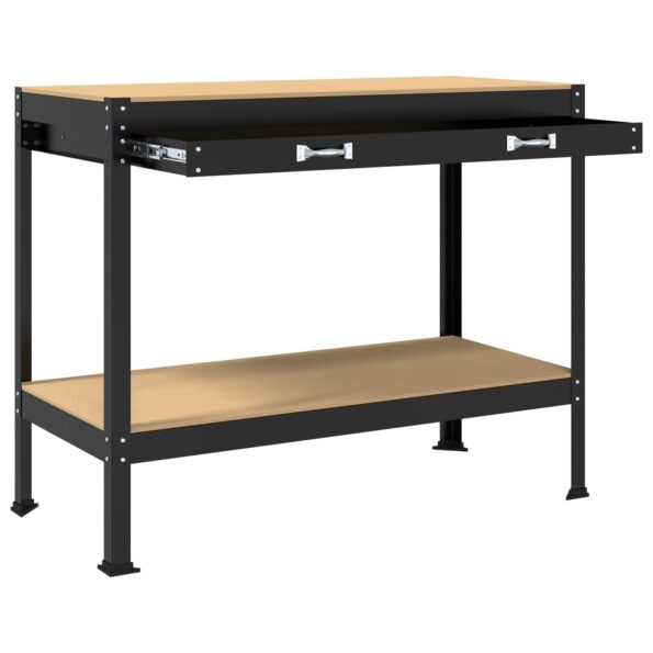vidaXL Pracovný stôl Čierny 114 x 54 x 91 cm Spracované drevo a kov – Obrázok 5