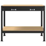 vidaXL Pracovný stôl Čierny 114 x 54 x 91 cm Spracované drevo a kov – Obrázok 6
