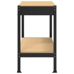 vidaXL Pracovný stôl Čierny 114 x 54 x 91 cm Spracované drevo a kov – Obrázok 7
