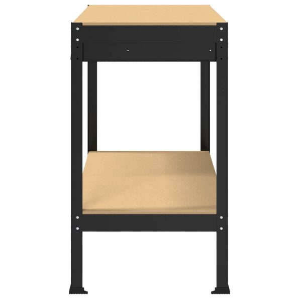 vidaXL Pracovný stôl Čierny 114 x 54 x 91 cm Spracované drevo a kov – Obrázok 7