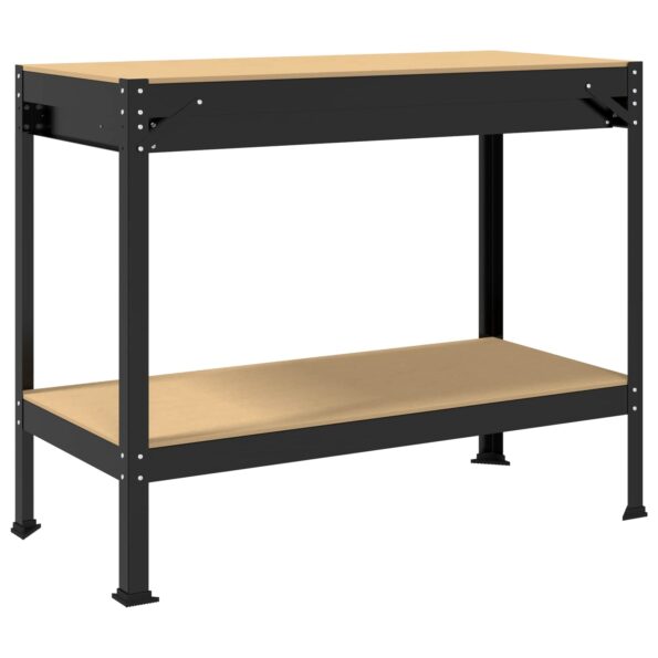 vidaXL Pracovný stôl Čierny 114 x 54 x 91 cm Spracované drevo a kov – Obrázok 8