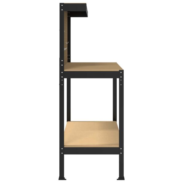 vidaXL Pracovný stôl Čierny 114 x 54 x 145 cm Spracované drevo a kov – Obrázok 6