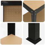 vidaXL Pracovný stôl Čierny 114 x 54 x 145 cm Spracované drevo a kov – Obrázok 8