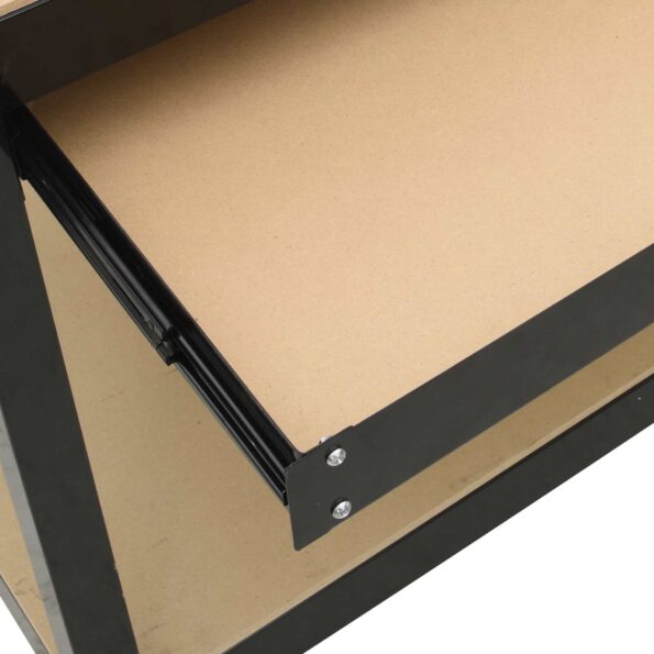 vidaXL Pracovný stôl Čierny 81 x 41 x 145 cm Spracované drevo a kov – Obrázok 10