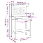vidaXL Pracovný stôl Čierny 81 x 41 x 145 cm Spracované drevo a kov – Obrázok 12