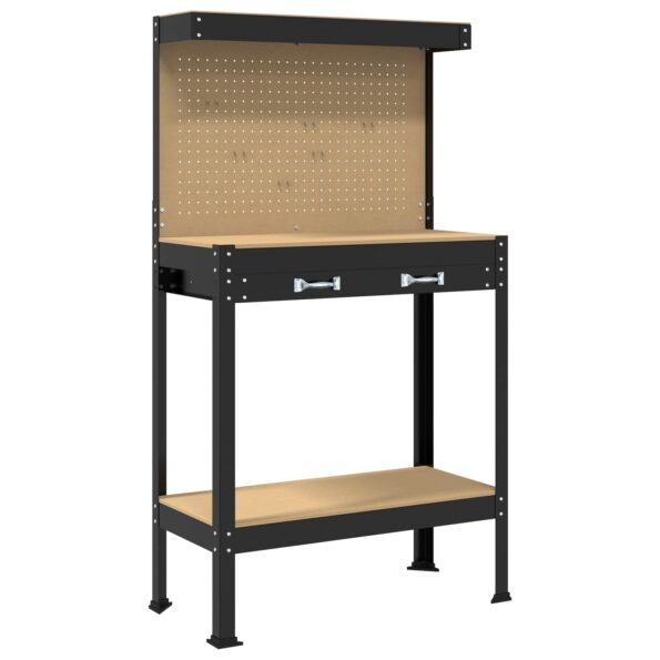 vidaXL Pracovný stôl Čierny 81 x 41 x 145 cm Spracované drevo a kov – Obrázok 2