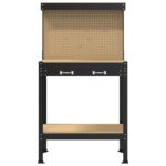 vidaXL Pracovný stôl Čierny 81 x 41 x 145 cm Spracované drevo a kov – Obrázok 6