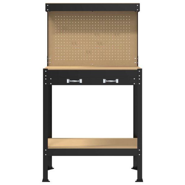 vidaXL Pracovný stôl Čierny 81 x 41 x 145 cm Spracované drevo a kov – Obrázok 6