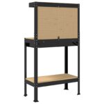 vidaXL Pracovný stôl Čierny 81 x 41 x 145 cm Spracované drevo a kov – Obrázok 8