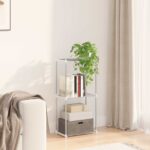 vidaXL Úložná polica s poličkou biela 43 x 27 x 90 cm Hliník
