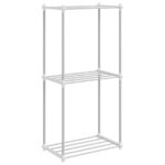 vidaXL Úložná polica s poličkou biela 43 x 27 x 90 cm Hliník – Obrázok 2