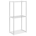 vidaXL Úložná polica s poličkou biela 43 x 27 x 90 cm Hliník – Obrázok 7