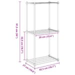 vidaXL Úložná polica s poličkou biela 43 x 27 x 90 cm Hliník – Obrázok 9