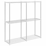 vidaXL Úložná polica s poličkou biela 43 x 27 x 90 cm Hliník – Obrázok 2