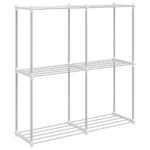 vidaXL Úložná polica s poličkou biela 43 x 27 x 90 cm Hliník – Obrázok 7