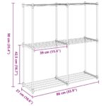 vidaXL Úložná polica s poličkou biela 43 x 27 x 90 cm Hliník – Obrázok 9